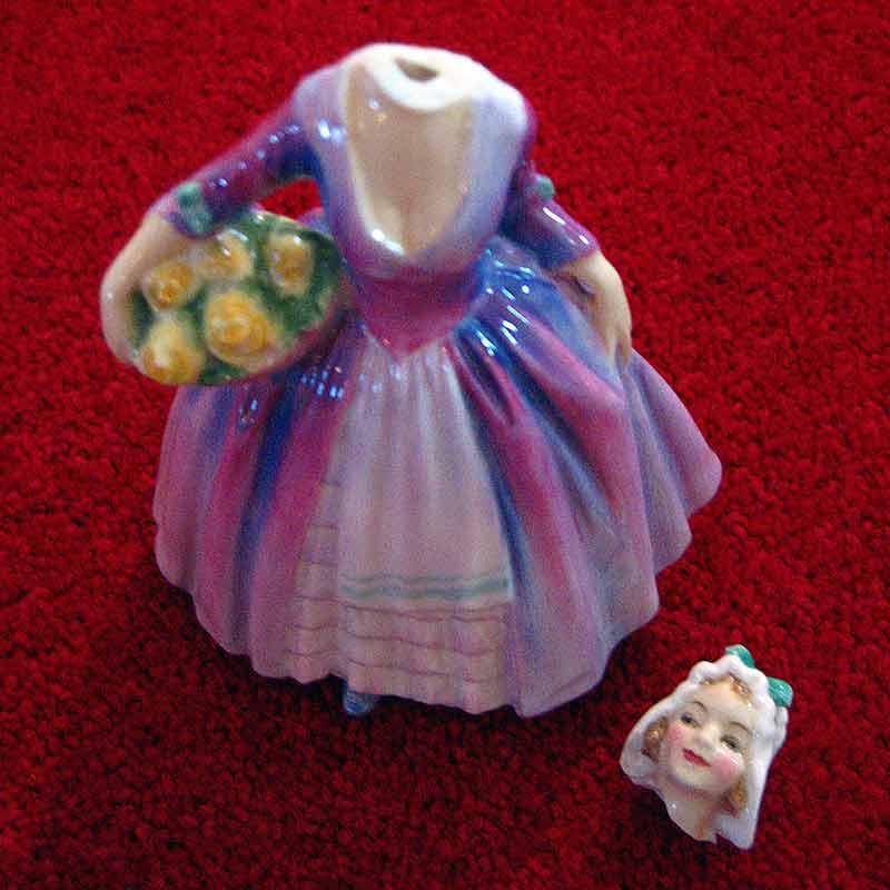 Royal Doulton 'Janet' Figurine Repair - Before