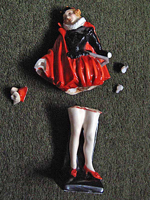 Royal Doulton 'Mephisto' Figurine Repair - Before Royal Doulton 'Mephisto' Figurine Repair - Before
