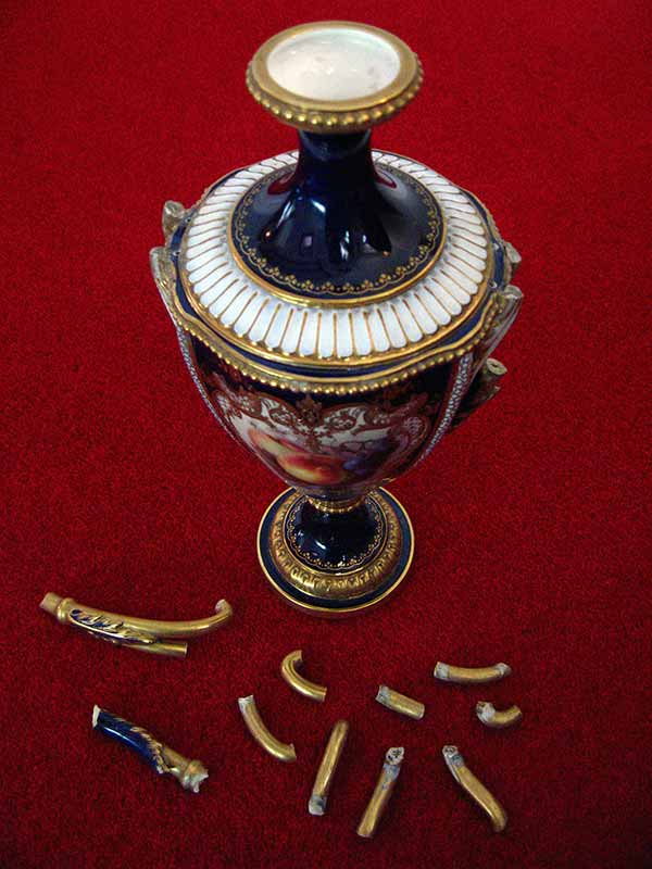 Royal Worcester Vase Repair - Before Royal Worcester Vase Repair - Before